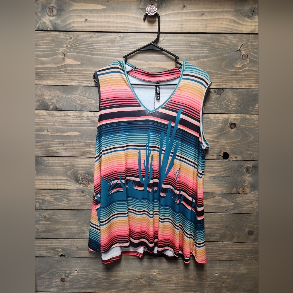 Crazy Train Serape Graphic Tank Top